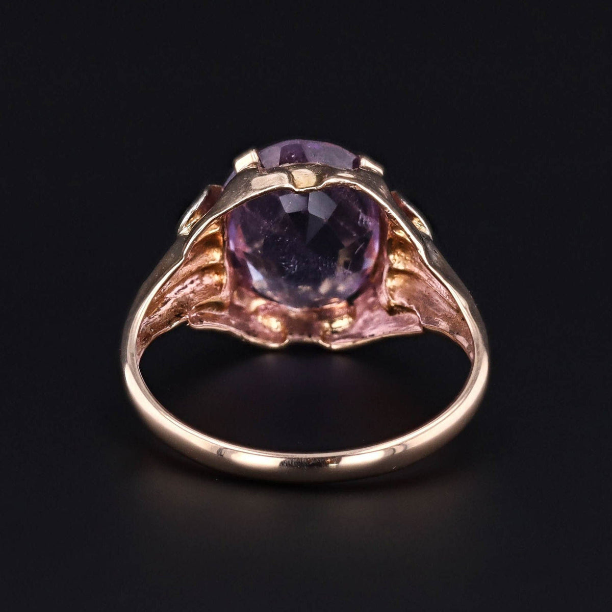 Vintage Amethyst Statement Ring of 10k Gold - Trademark Antiques
