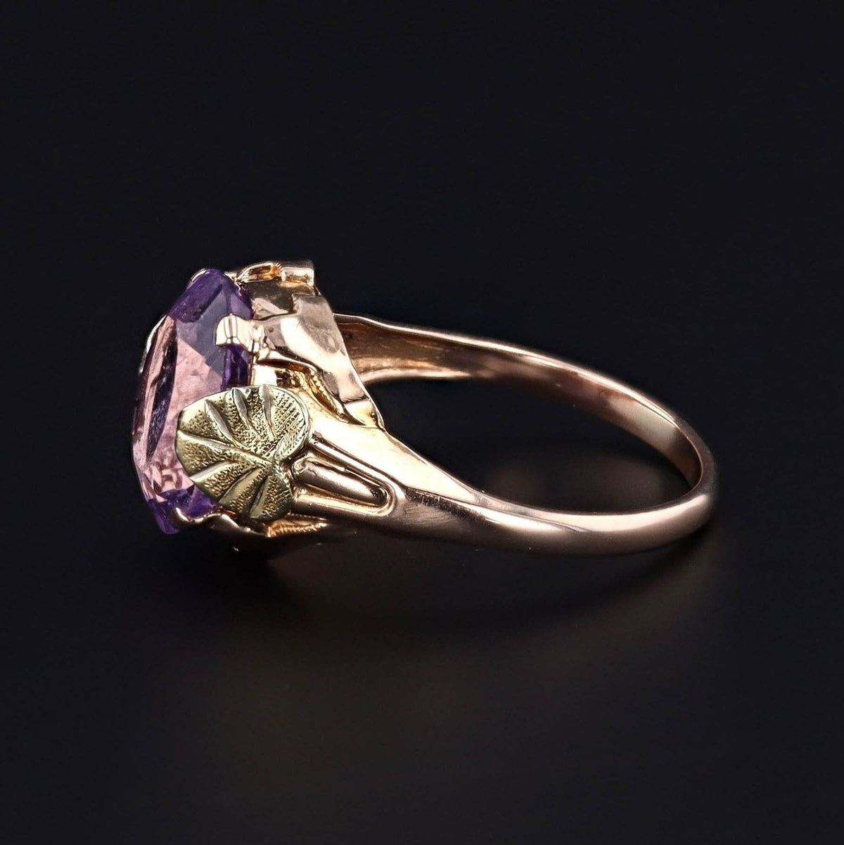 Vintage Amethyst Statement Ring of 10k Gold - Trademark Antiques