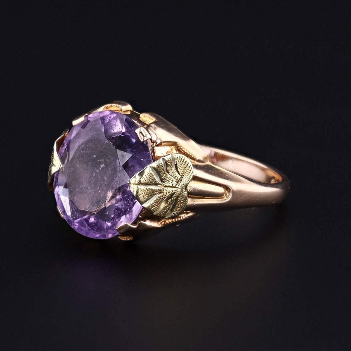 Vintage Amethyst Statement Ring of 10k Gold - Trademark Antiques