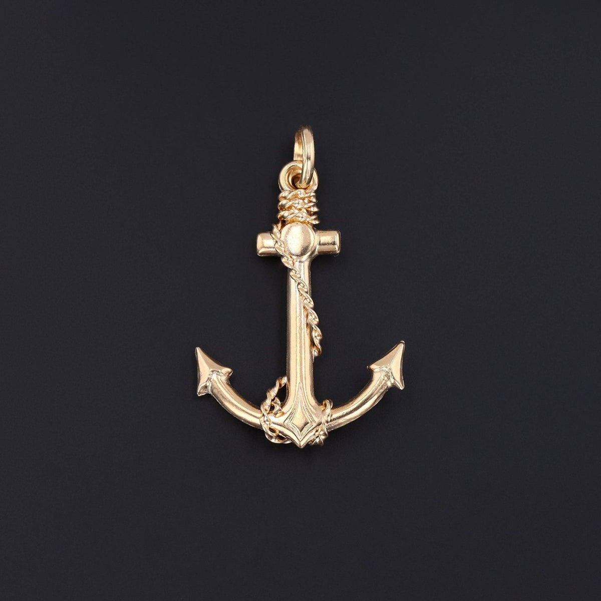 Vintage Anchor Pendant of 14k Gold - Trademark Antiques