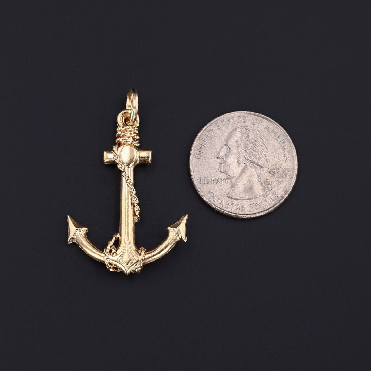 Vintage Anchor Pendant of 14k Gold - Trademark Antiques