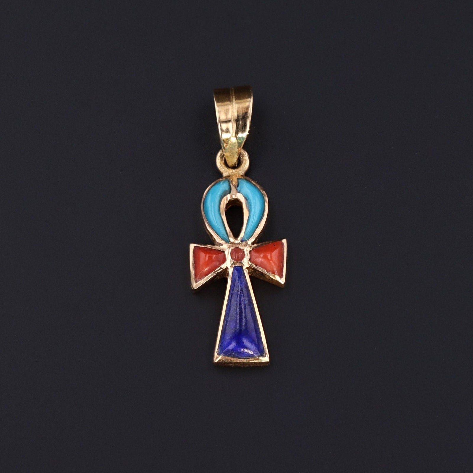Vintage Ankh Pendant | 14k Gold Ankh Pendant - Trademark Antiques