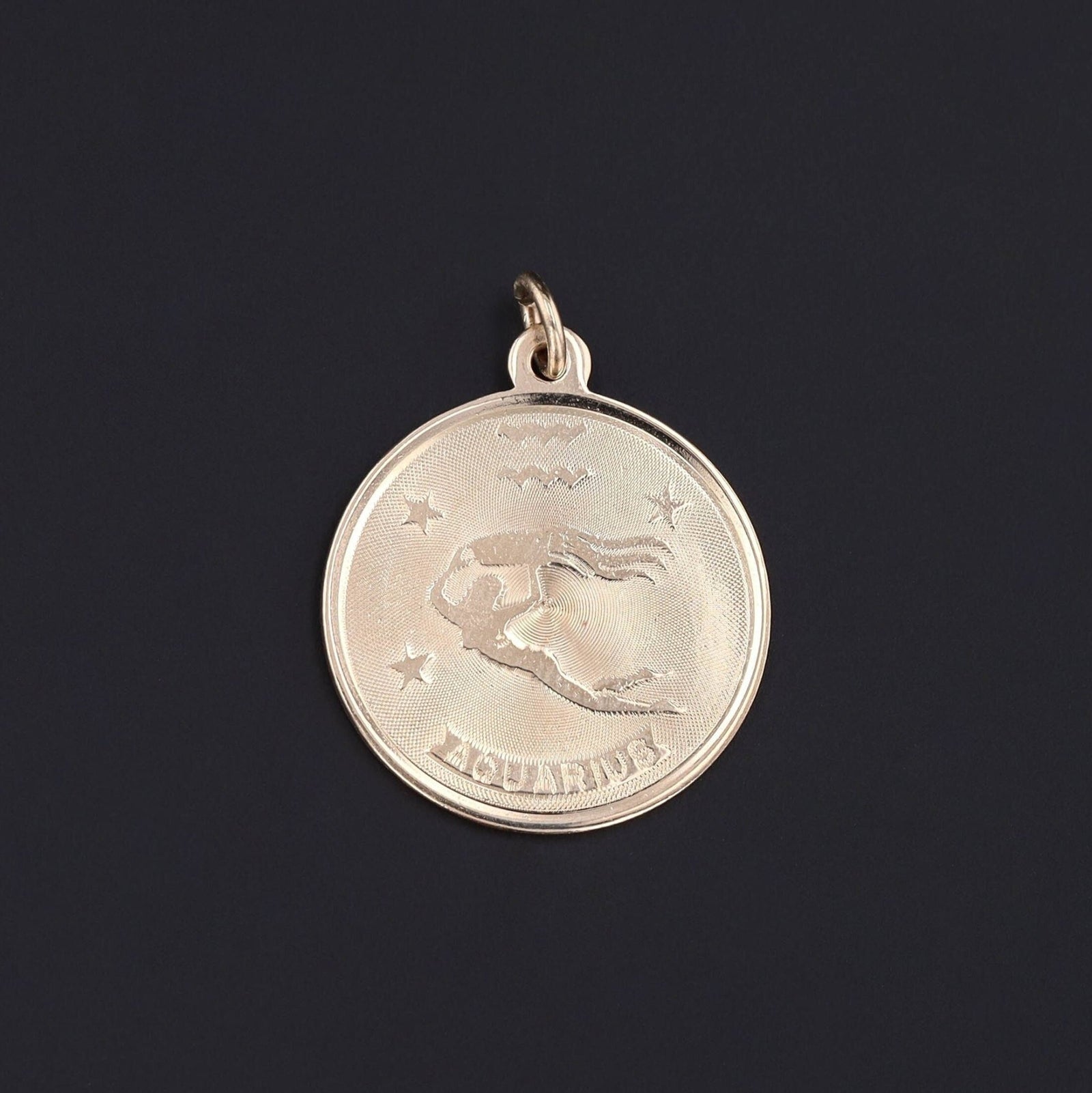 Vintage Aquarius Pendant of 14k Gold - Trademark Antiques