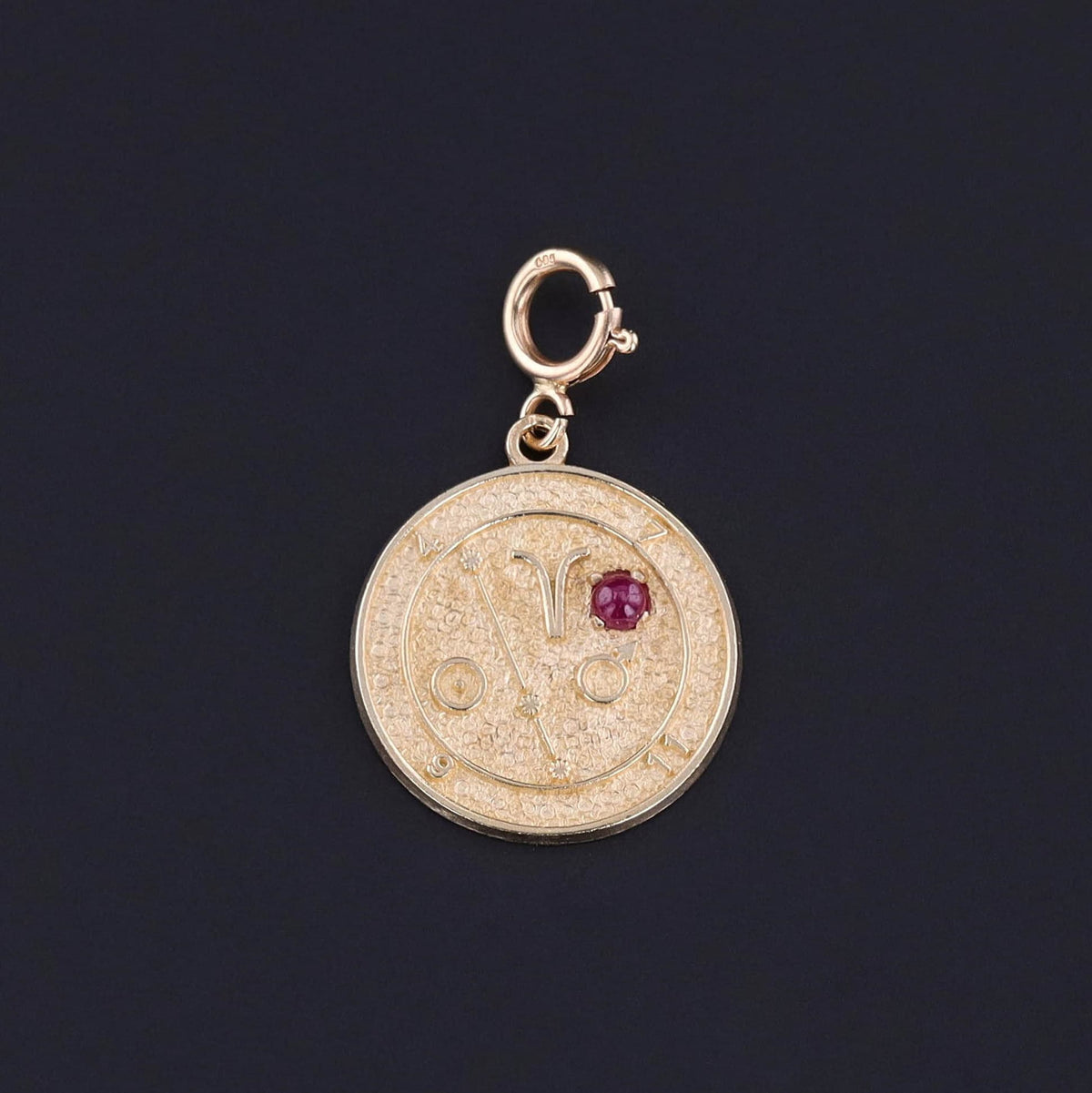 Vintage Aries Zodiac Charm of 14k Gold - Trademark Antiques