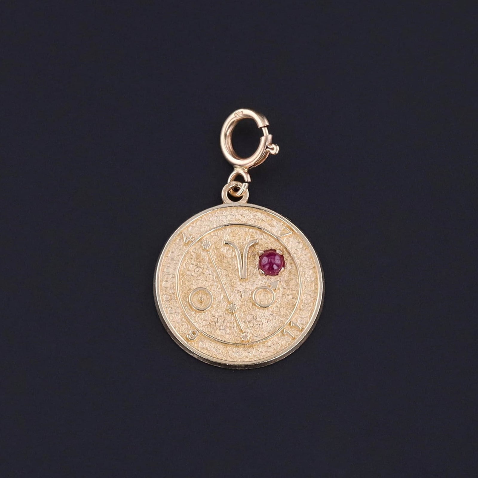 Vintage Aries Zodiac Charm of 14k Gold - Trademark Antiques
