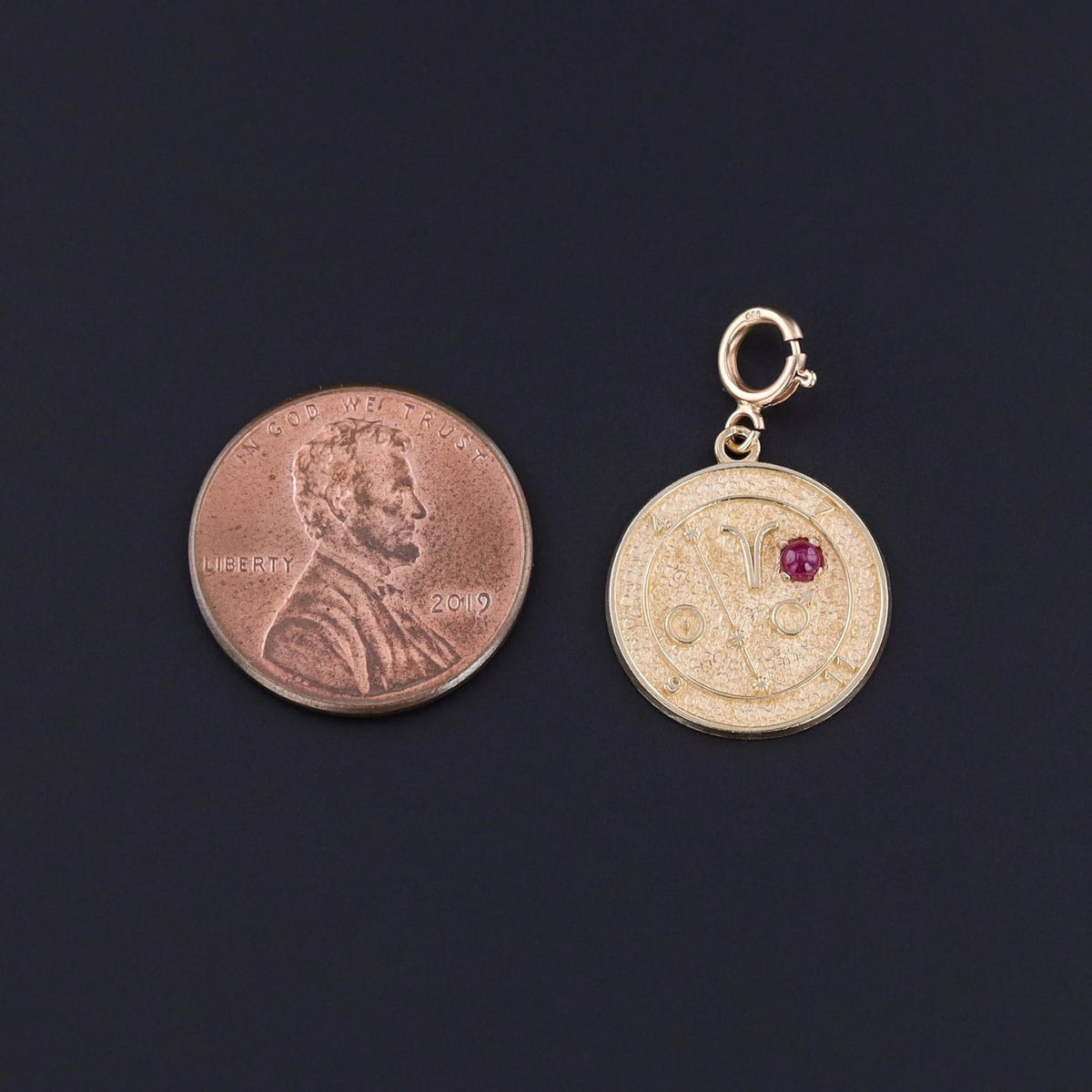 Vintage Aries Zodiac Charm of 14k Gold - Trademark Antiques