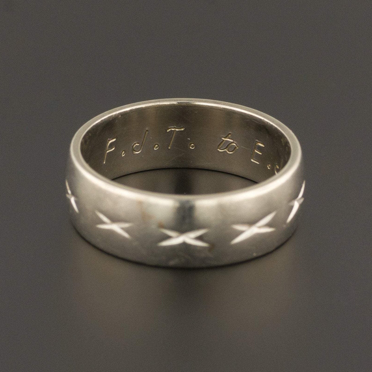 Vintage Art Deco 14k Gold Wedding Band | 14k Band - Trademark Antiques