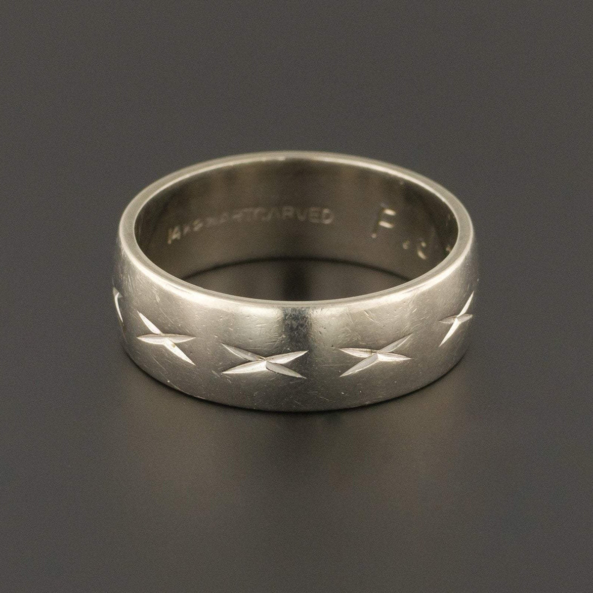 Vintage Art Deco 14k Gold Wedding Band | 14k Band - Trademark Antiques