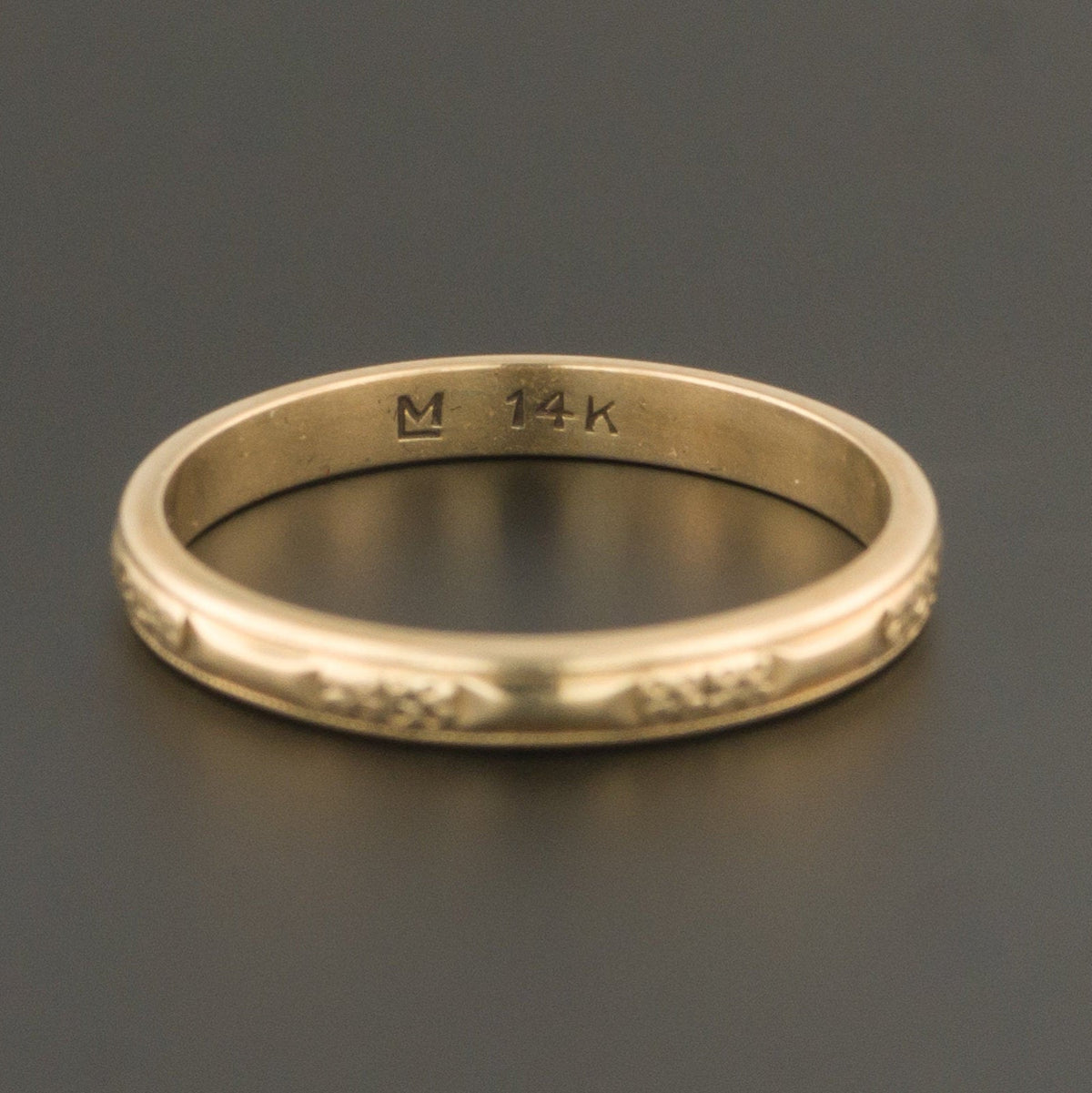Vintage Art Deco 14k Gold Wedding Band | Vintage Band - Trademark Antiques