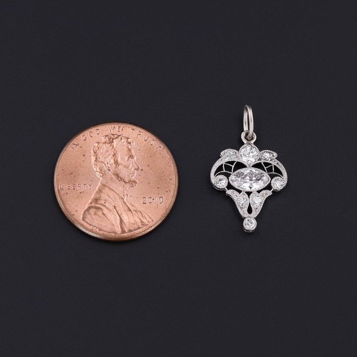 Vintage Art Deco Diamond and Platinum Charm - Trademark Antiques