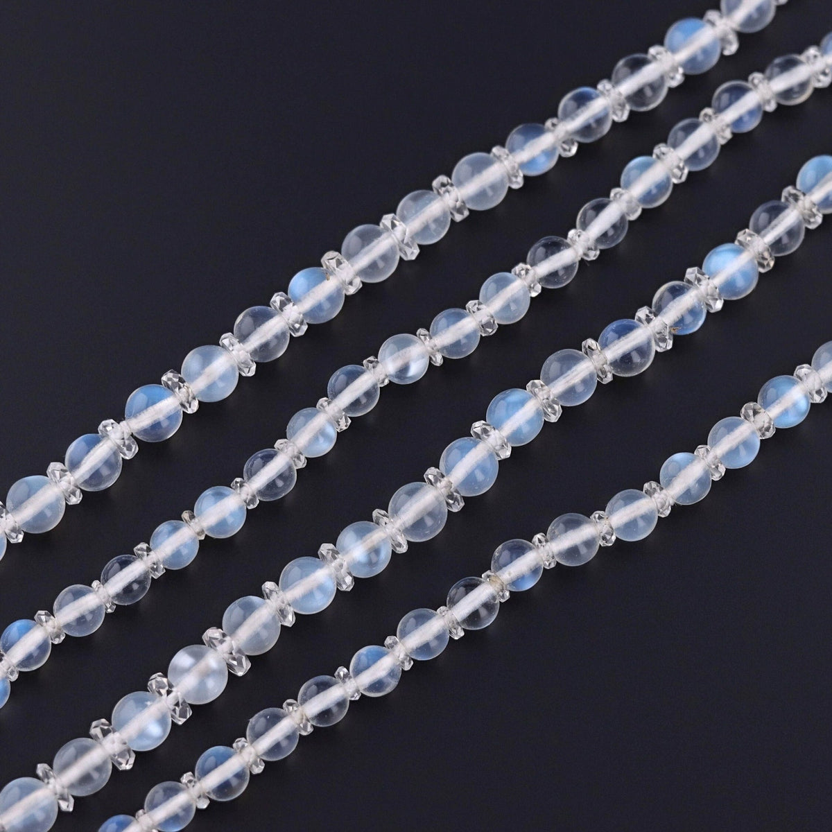 Vintage Art Deco Moonstone Bead Necklace - Trademark Antiques