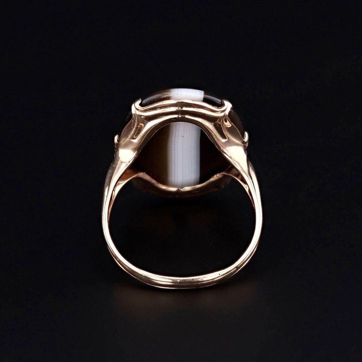 Vintage Banded Agate Ring of 14k Gold - Trademark Antiques