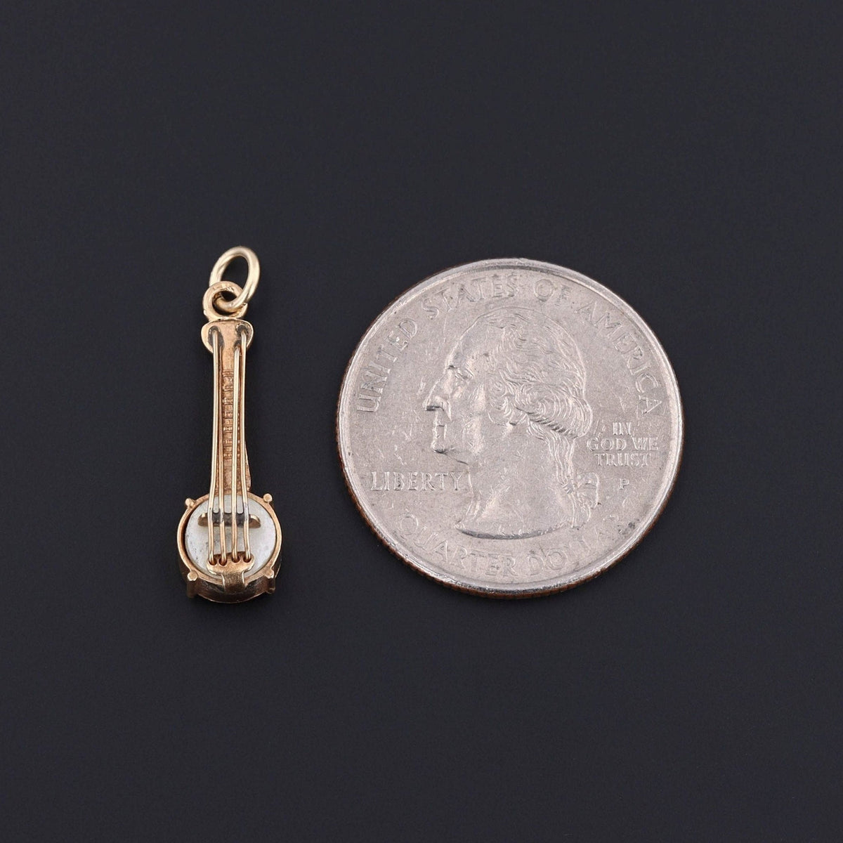 Vintage Banjo Charm of 10k Gold - Trademark Antiques