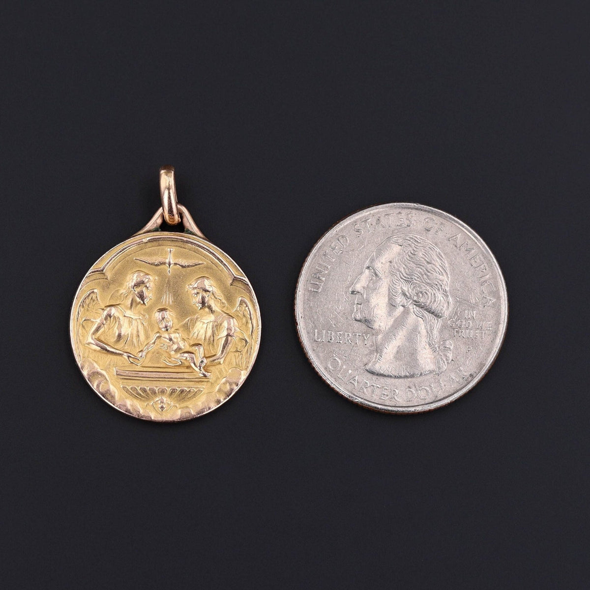 Vintage Baptism Pendant - Trademark Antiques