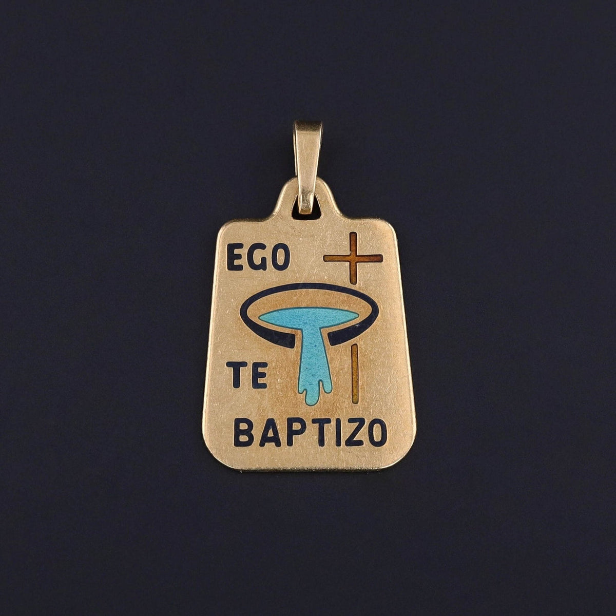 Vintage Baptism Pendant of 18k Gold - Trademark Antiques