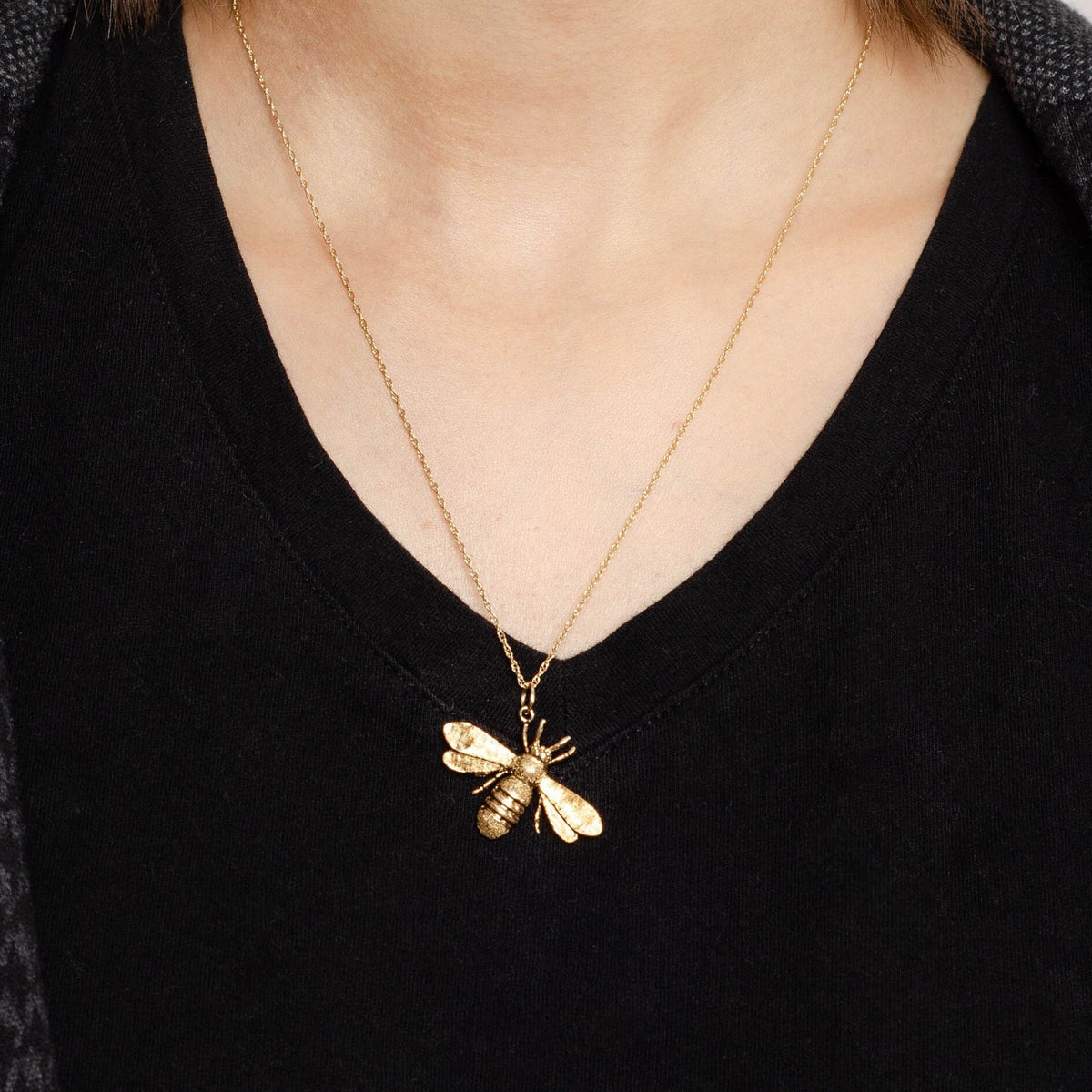 Vintage Bee Pendant of 14k Gold - Trademark Antiques