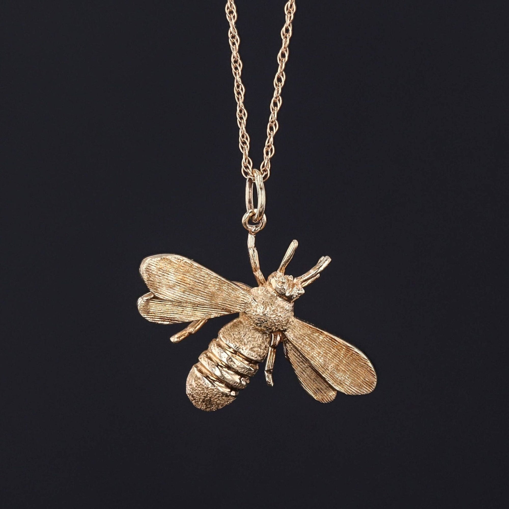 Vintage Bee Pendant of 14k Gold - Trademark Antiques