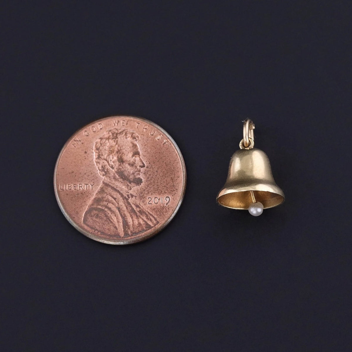Vintage Bell Charm of 14k Gold - Trademark Antiques