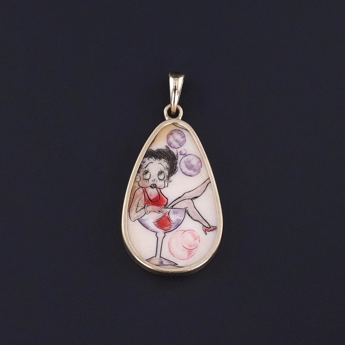 Vintage Betty Boop Pendant of 14k Gold - Trademark Antiques