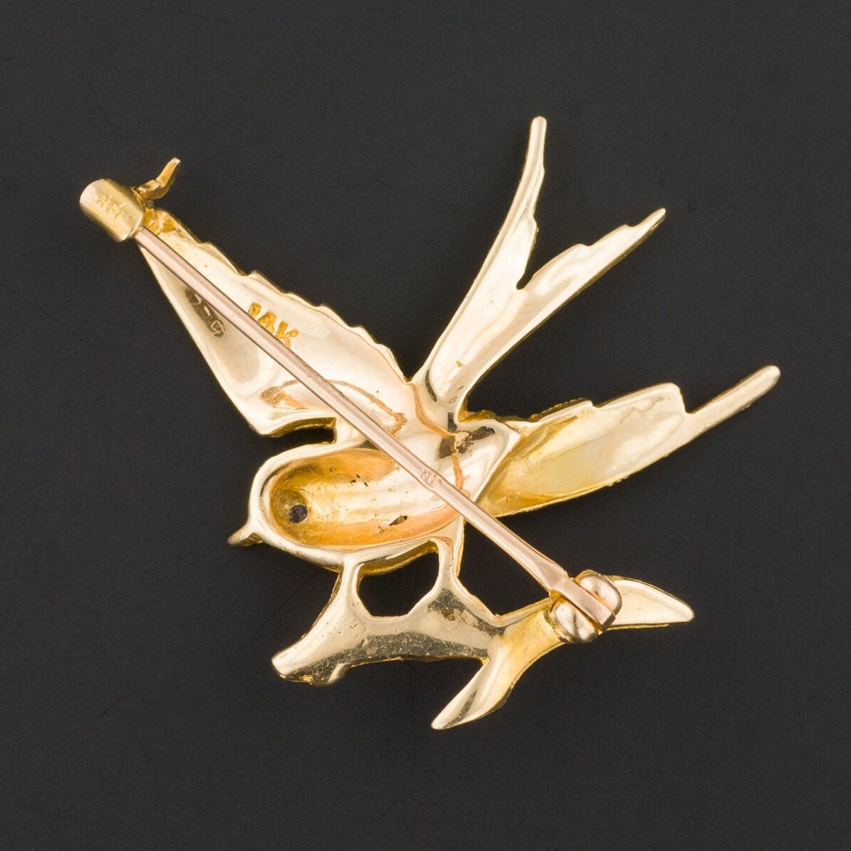 Vintage Bird Brooch of 14k Gold - Trademark Antiques