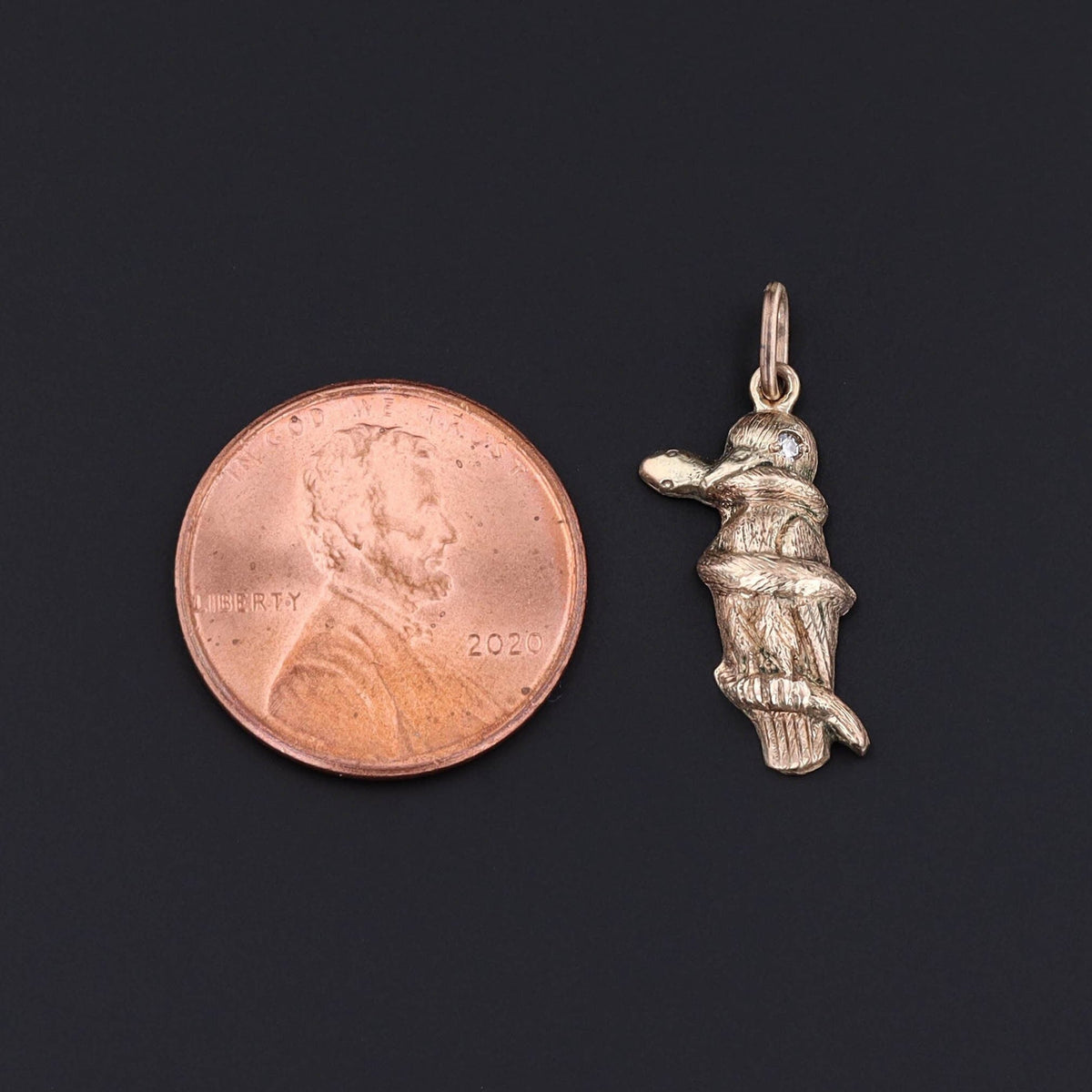 Vintage Bird Conversion Charm of 14k Gold - Trademark Antiques