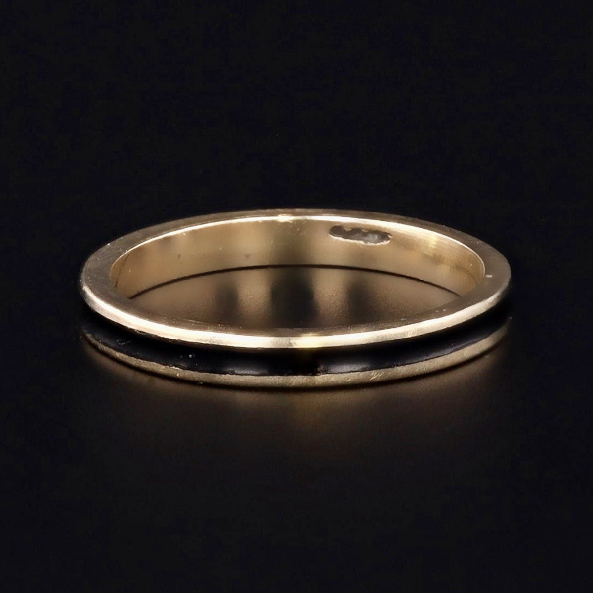 Vintage Black Enamel Stacking Ring of 14k Gold - Trademark Antiques