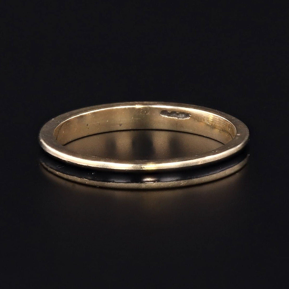 Vintage Black Enamel Stacking Ring of 14k Gold - Trademark Antiques