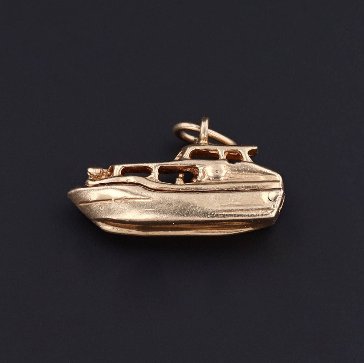 Vintage Boat Charm | 14k Gold Charm - Trademark Antiques