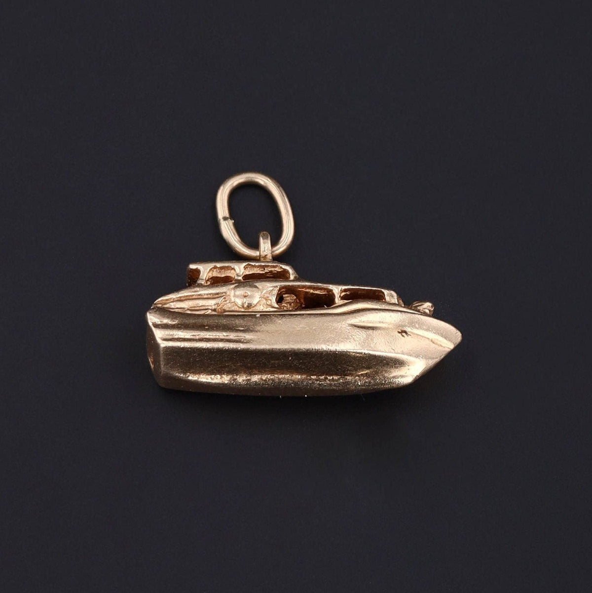 Vintage Boat Charm | 14k Gold Charm - Trademark Antiques