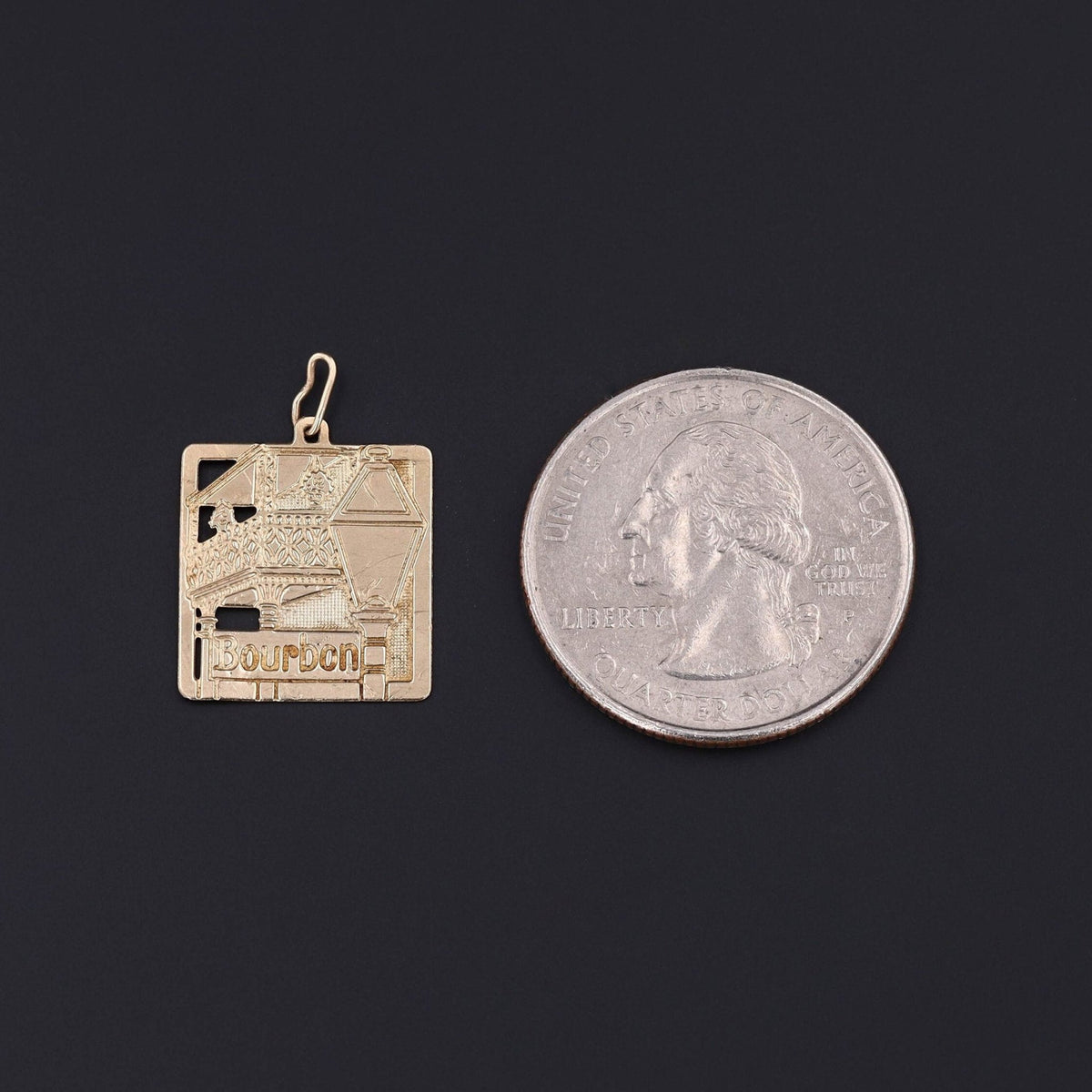 Vintage Bourbon Street Pendant of 14k Gold - Trademark Antiques