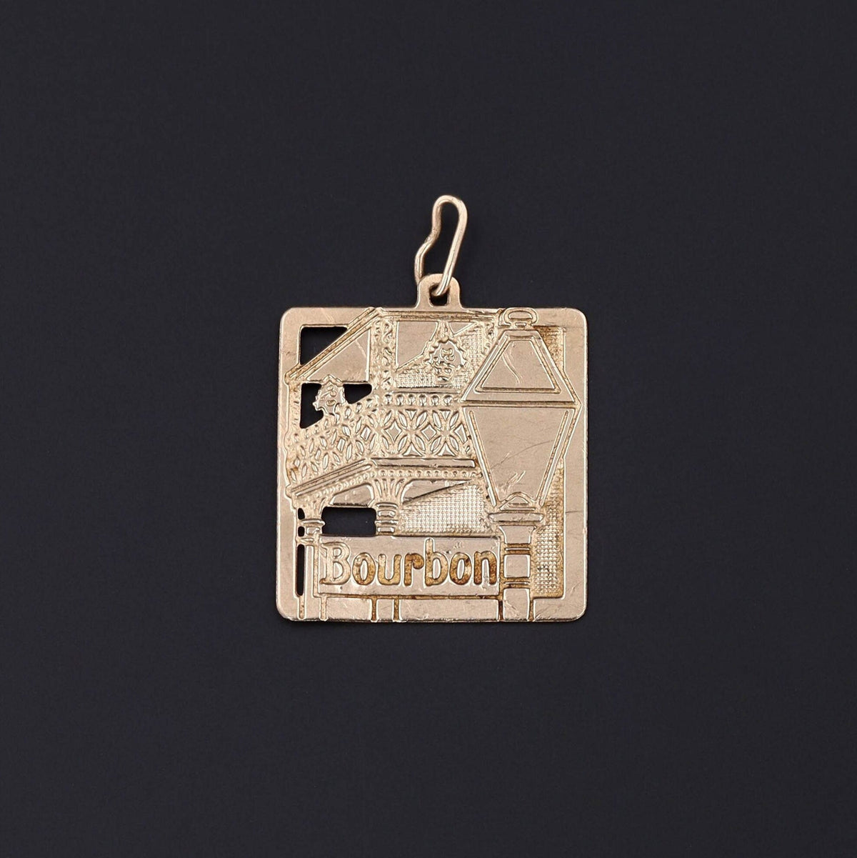 Vintage Bourbon Street Pendant of 14k Gold - Trademark Antiques