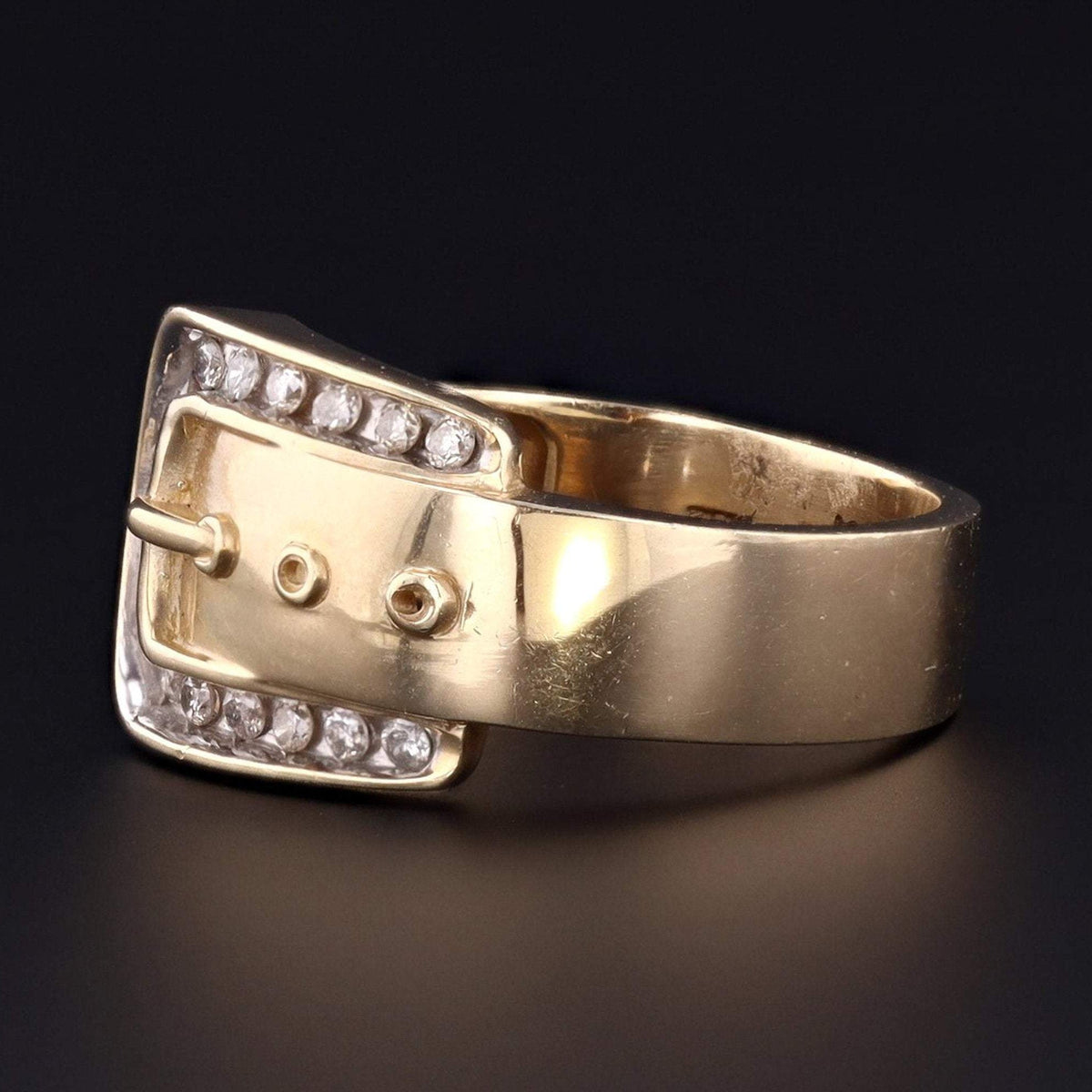 Vintage Buckle Ring | 10k Gold Buckle Ring - Trademark Antiques