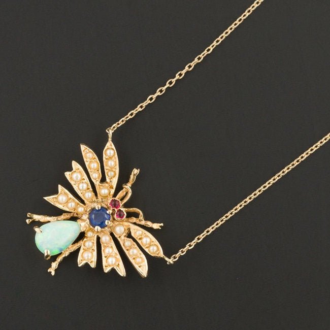 Vintage Bug Conversion Necklace of 14k Gold - Trademark Antiques