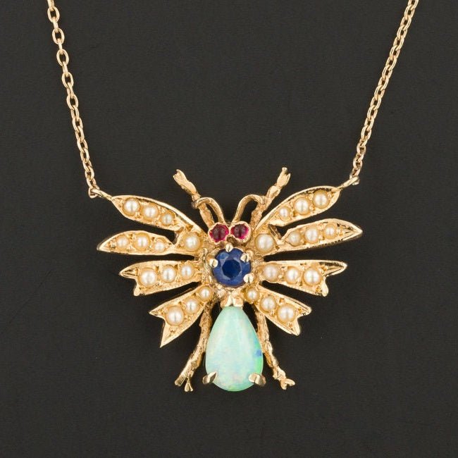 Vintage Bug Conversion Necklace of 14k Gold - Trademark Antiques