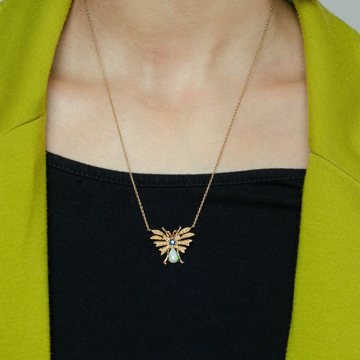 Vintage Bug Conversion Necklace of 14k Gold - Trademark Antiques