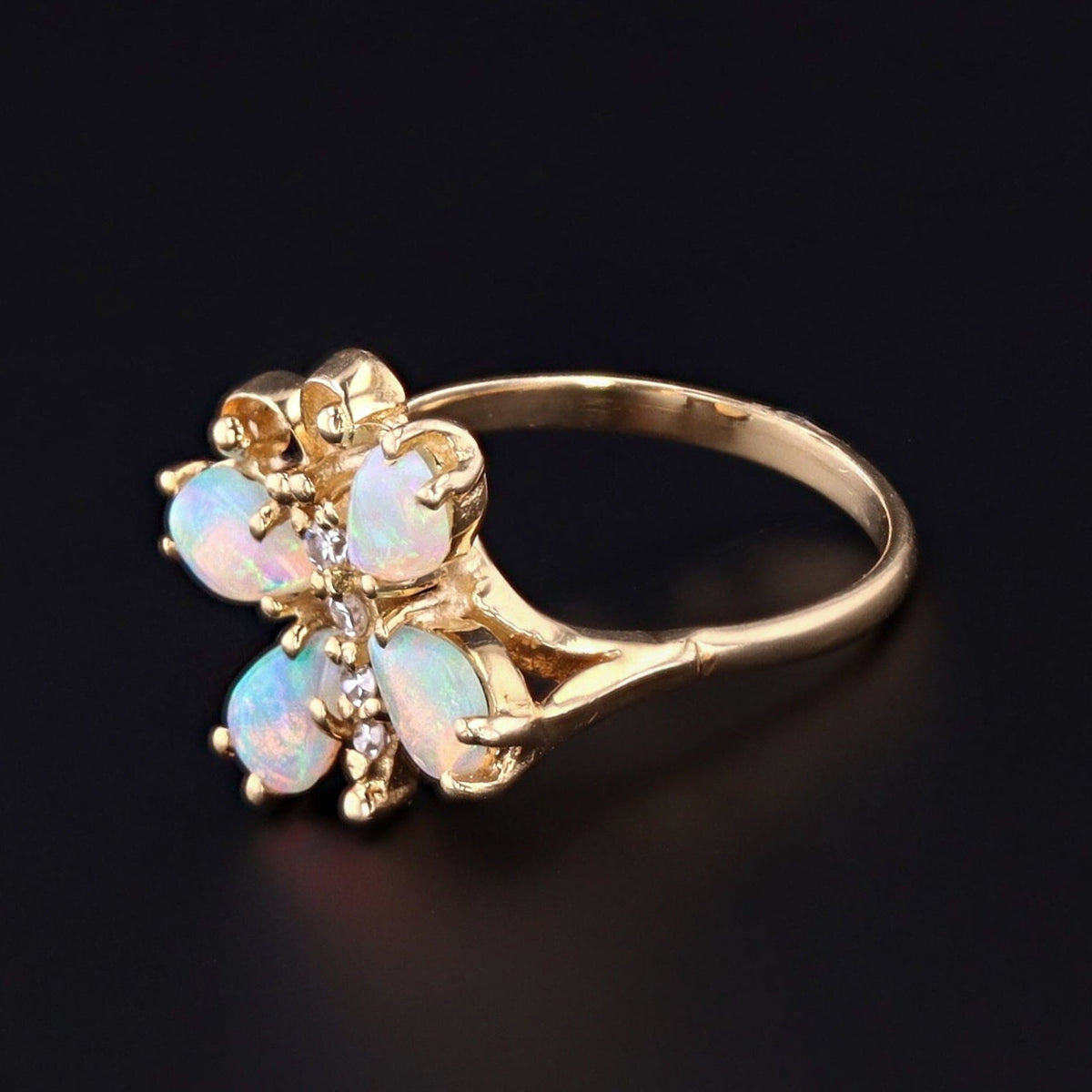 Vintage Butterfly Ring | Opal and Diamond Ring - Trademark Antiques