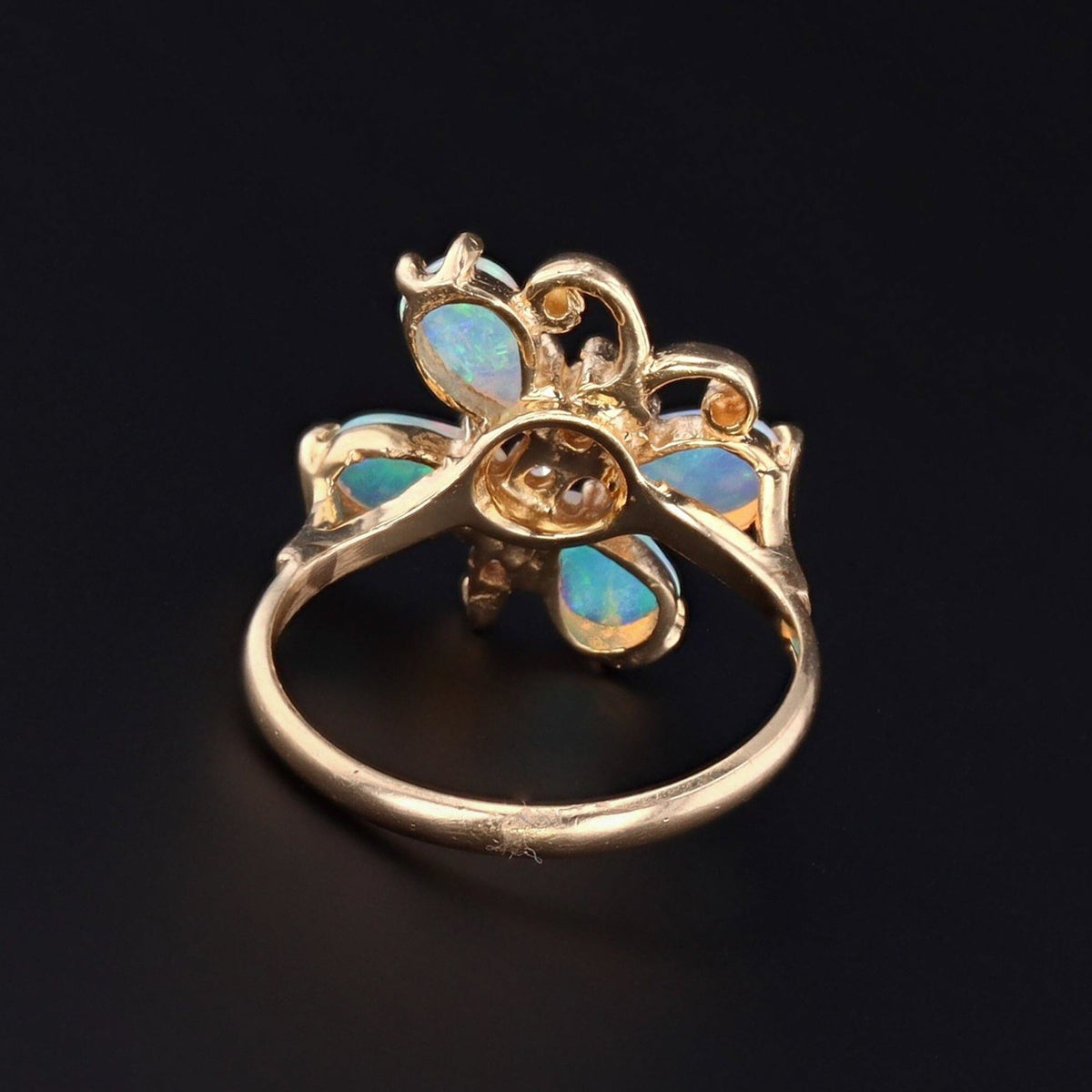 Vintage Butterfly Ring | Opal and Diamond Ring - Trademark Antiques