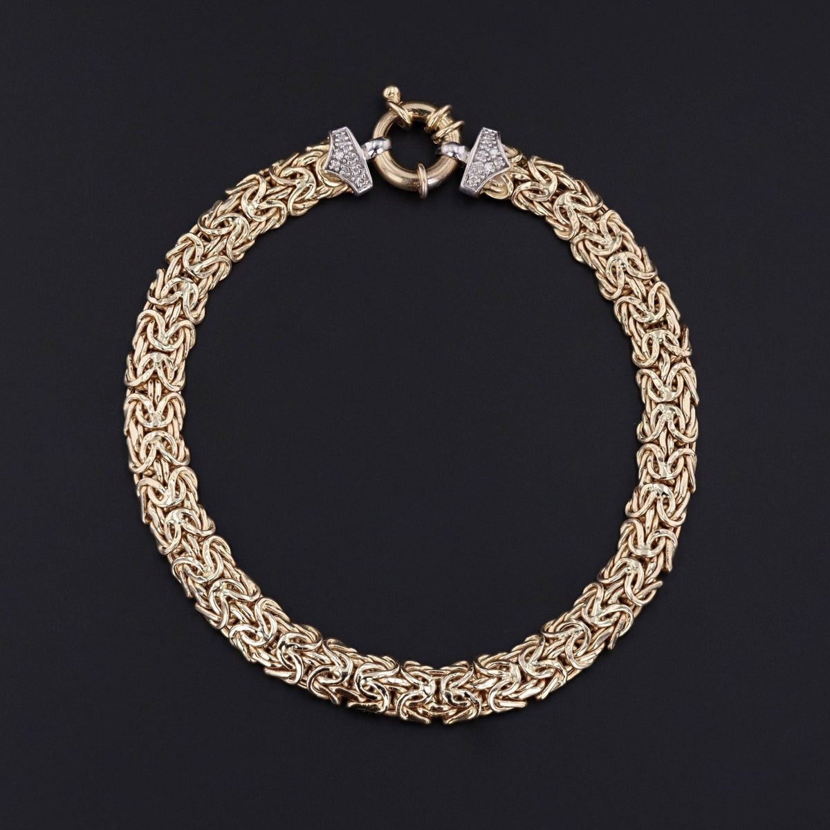 Vintage Byzantine Link Bracelet of 14k Gold - Trademark Antiques