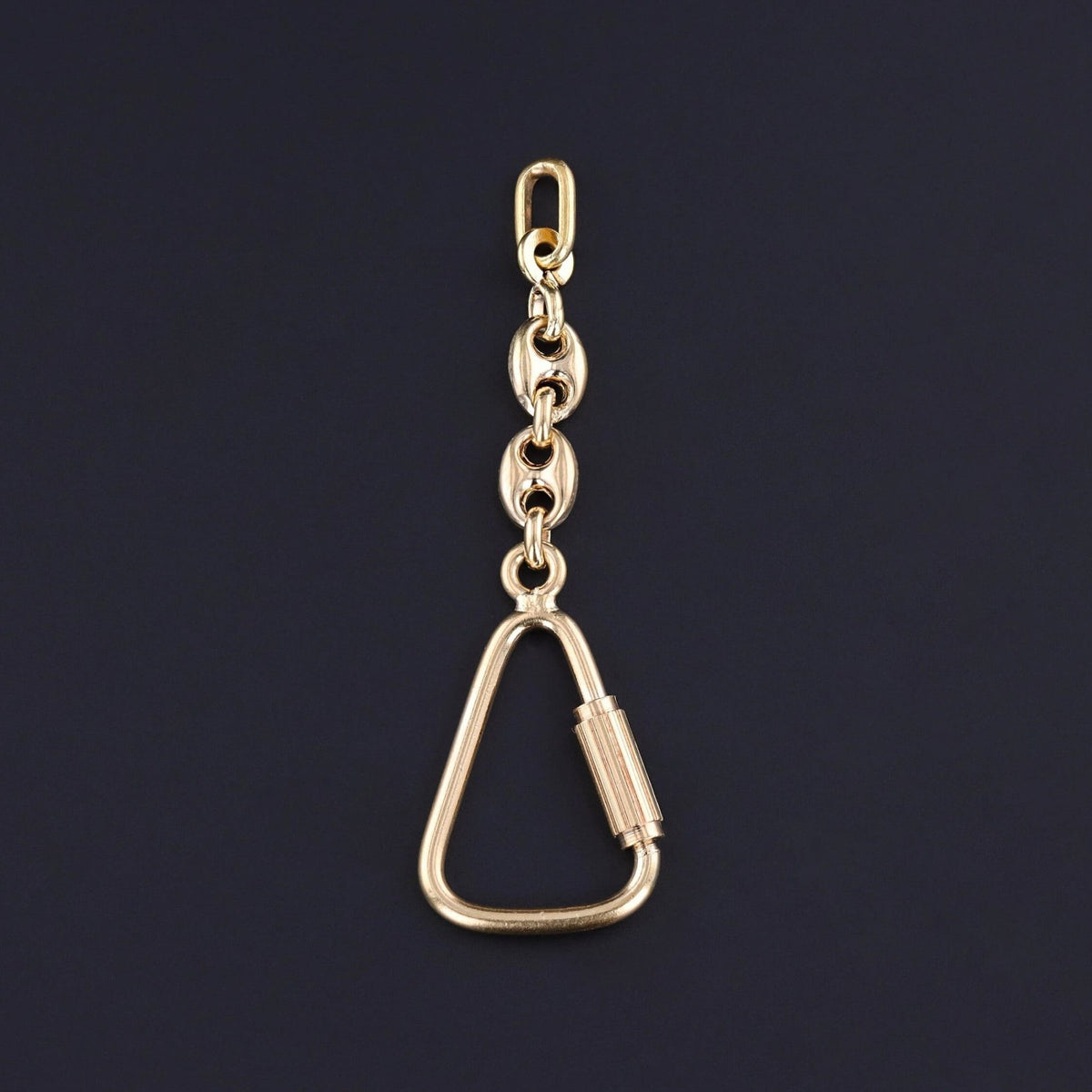 Vintage Carabiner Charm Holder of 18k Gold - Trademark Antiques