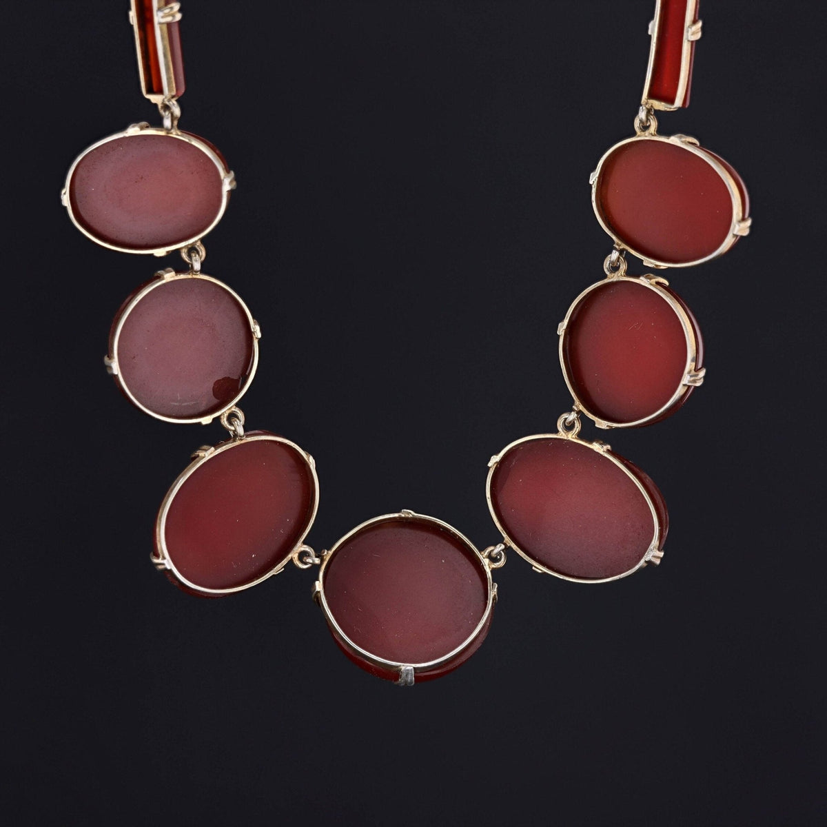 Vintage Carnelian Necklace of 14k Gold - Trademark Antiques