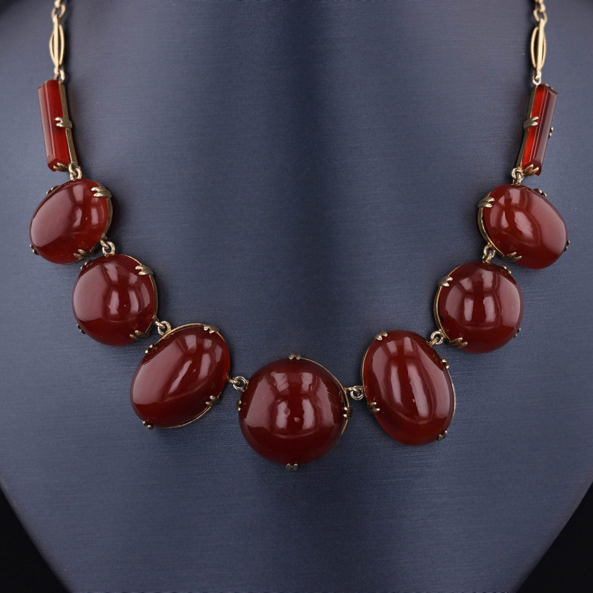 Vintage Carnelian Necklace of 14k Gold - Trademark Antiques