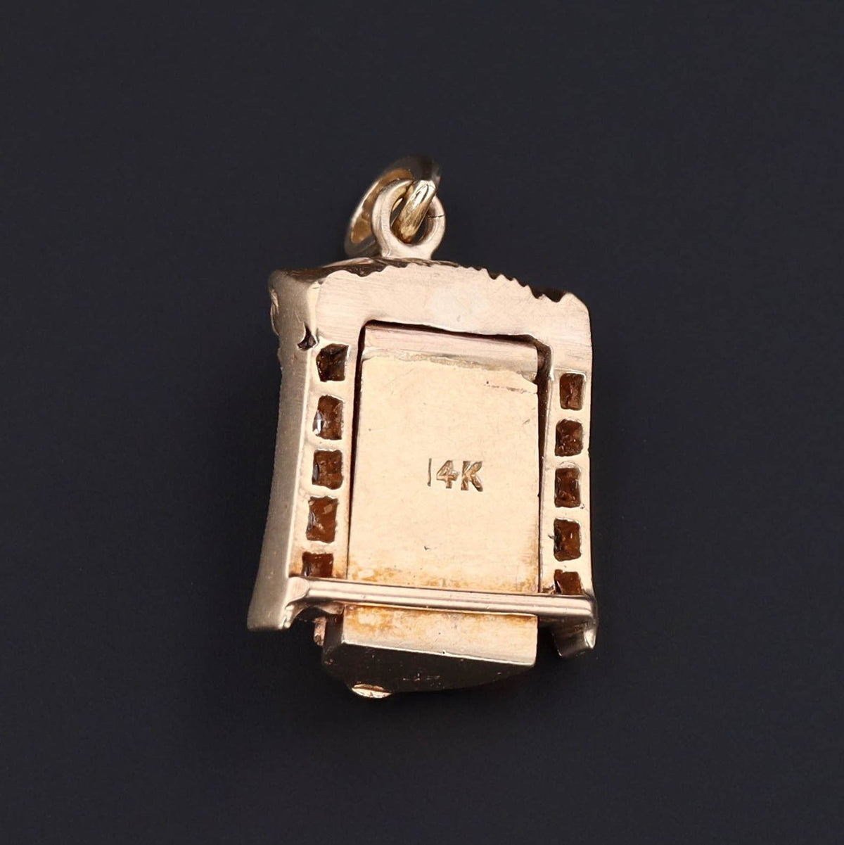 Vintage Carved Tiger’s Eye Pharaoh Pendant of 14k Gold - Trademark Antiques