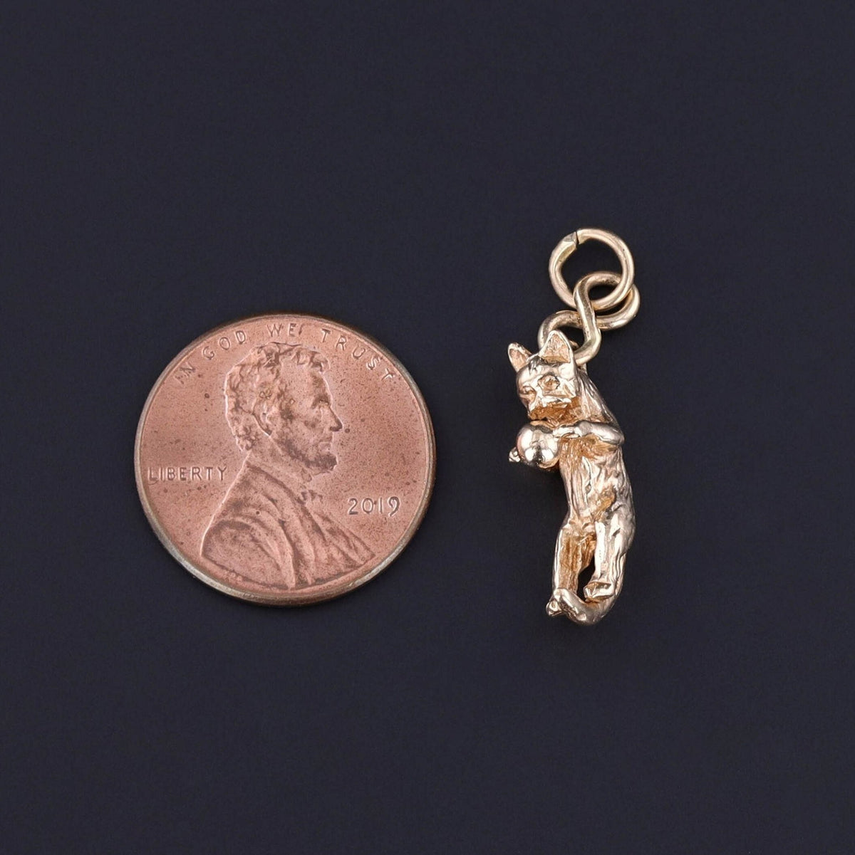 Vintage Cat Charm of 14k Gold - Trademark Antiques