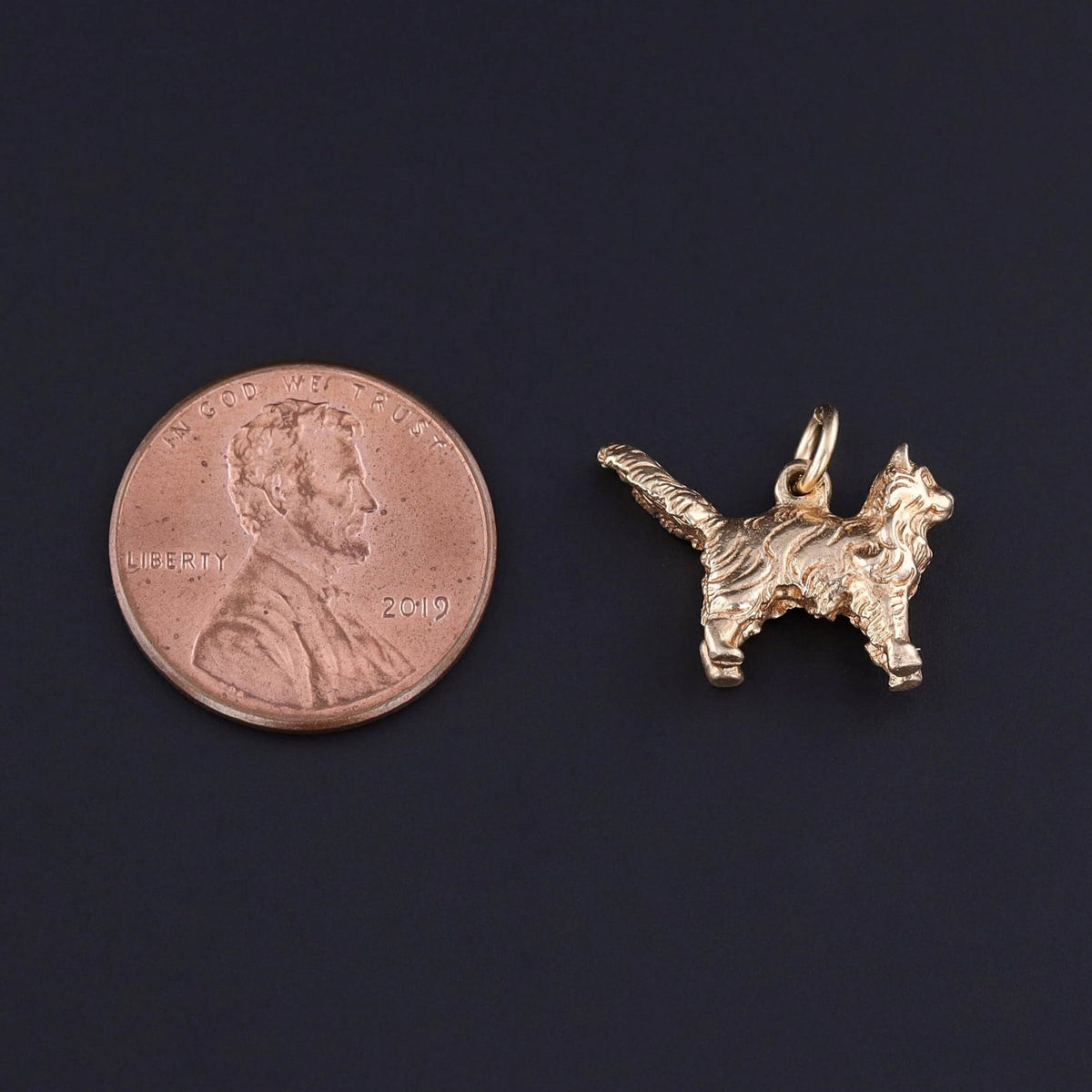 Vintage Cat Charm of 14k Gold - Trademark Antiques