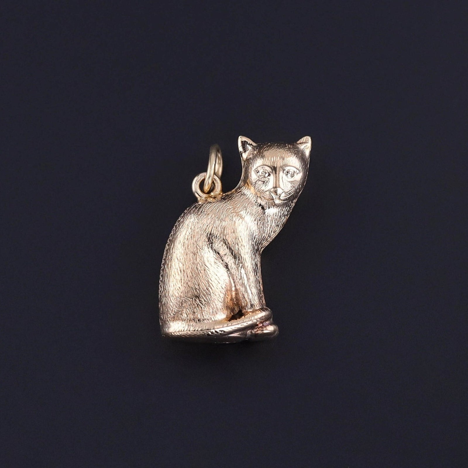 Vintage Cat Charm of 14k Gold - Trademark Antiques
