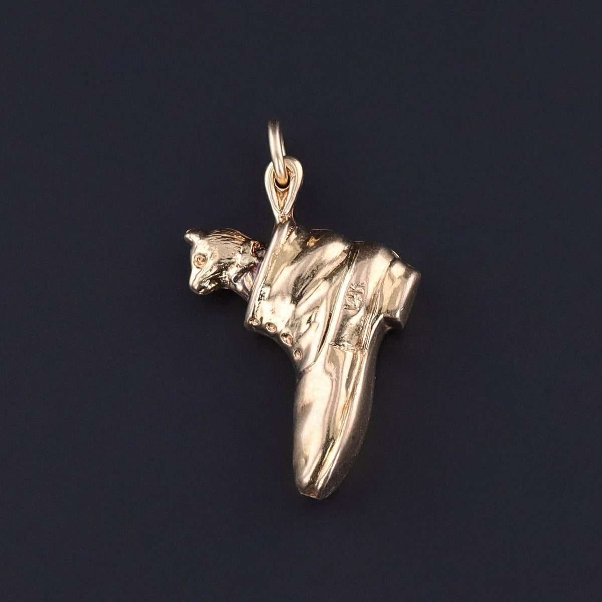 Vintage Cat in Boot Charm of 14k Gold - Trademark Antiques