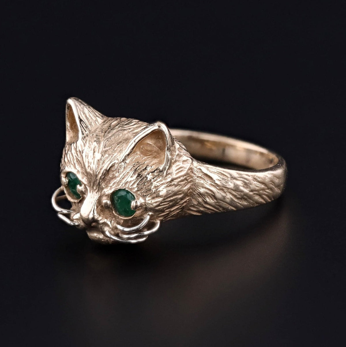 Vintage Cat Ring of 14k Gold - Trademark Antiques