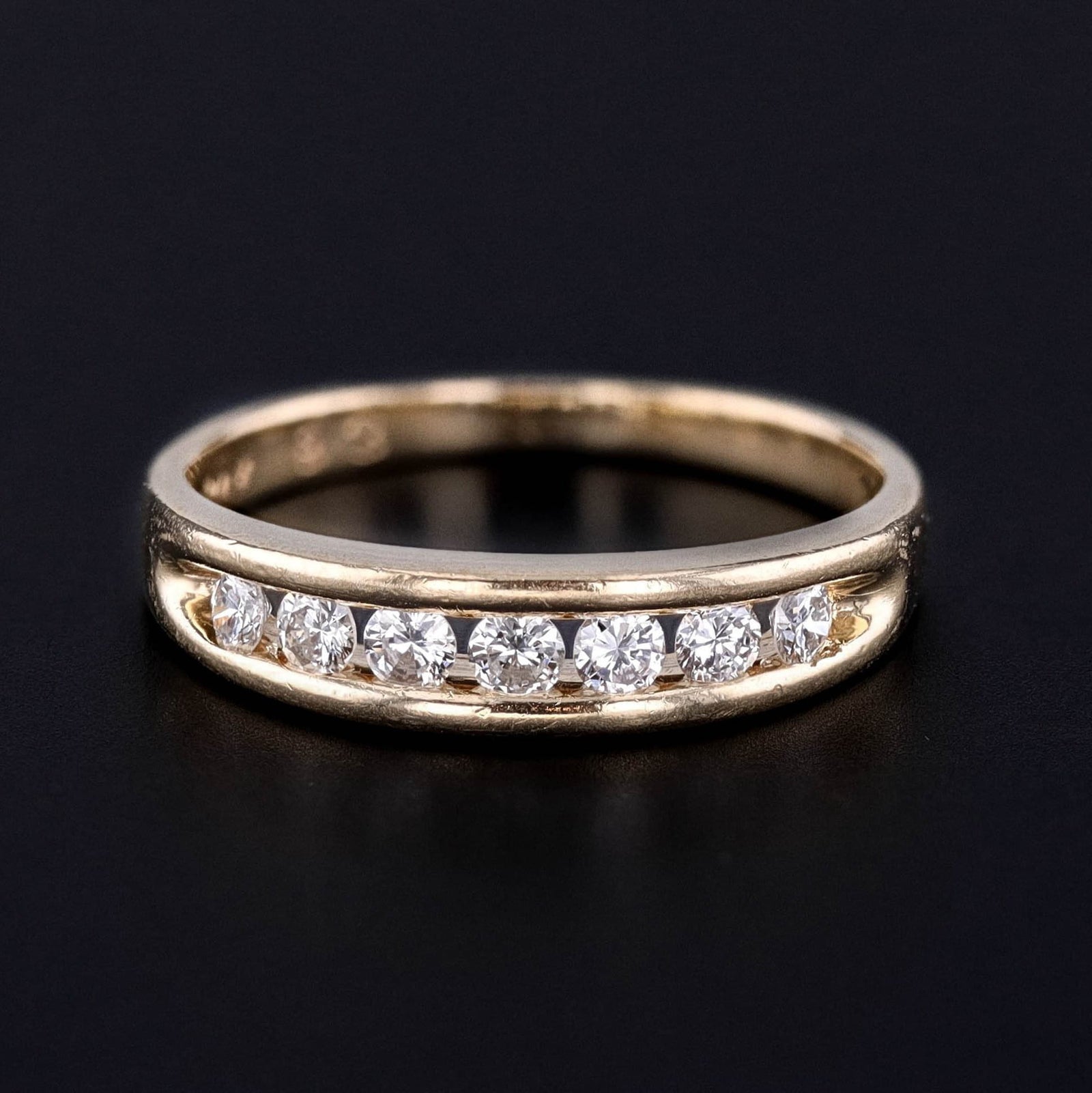 Vintage Channel Set Diamond Band of 14k Gold - Trademark Antiques