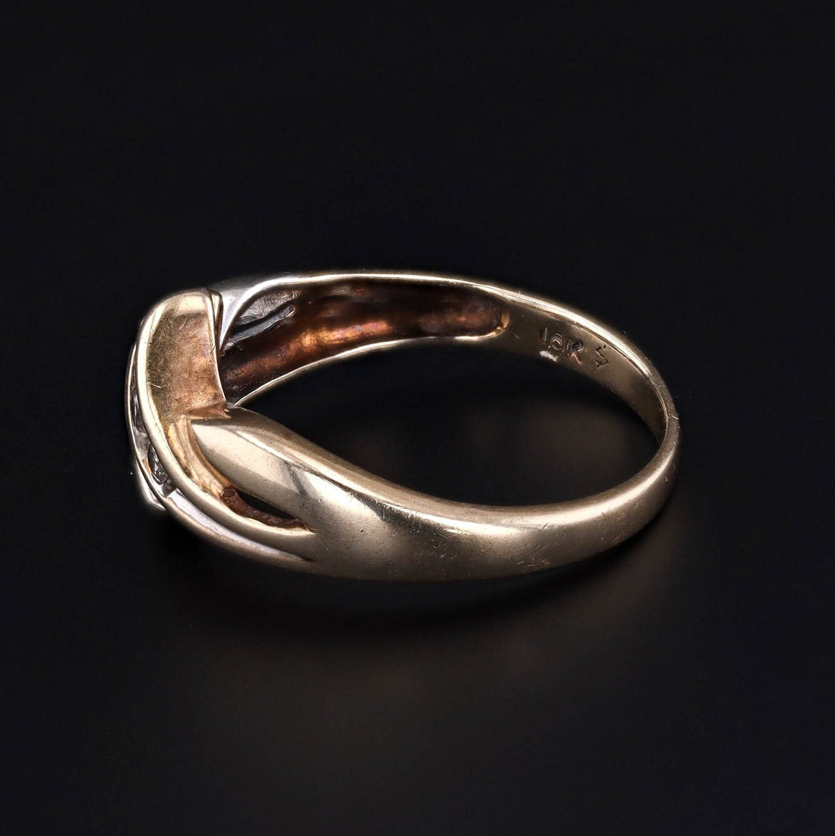 Vintage Channel Set Diamond Ring 10k White and Yellow Gold - Trademark Antiques