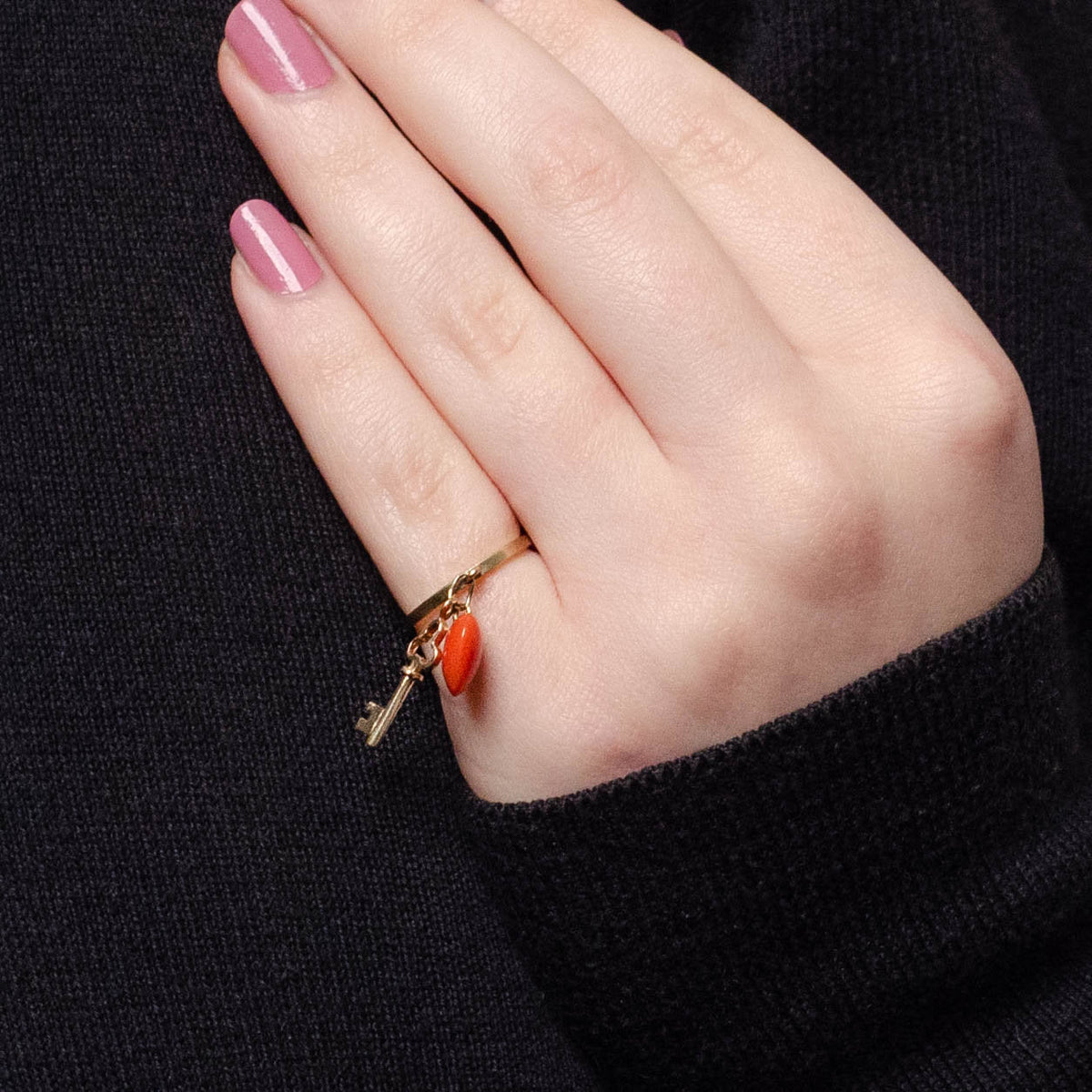 Vintage Charm Ring of 14k Gold - Trademark Antiques